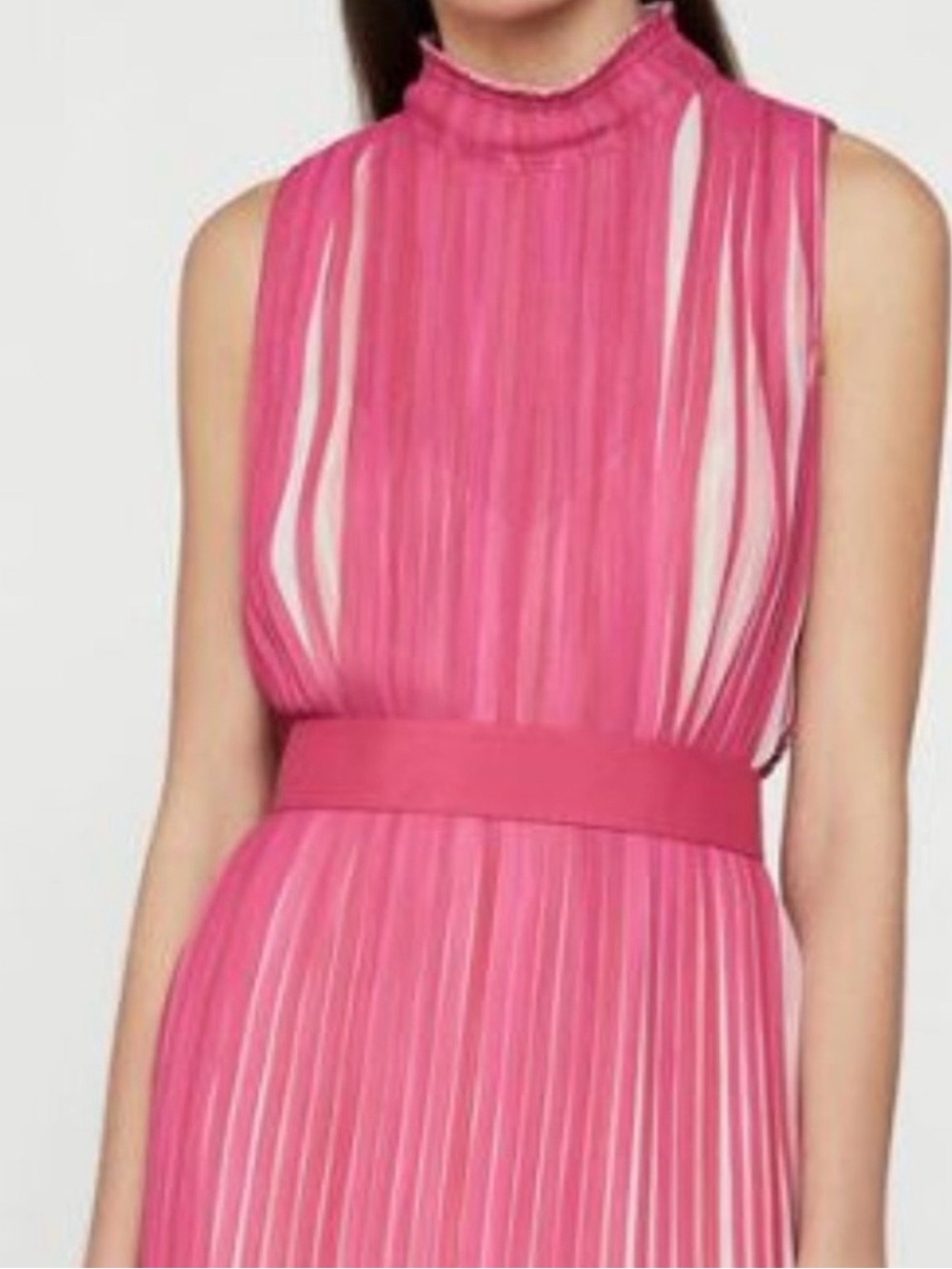 BCBG MAXAZRIA Pleated High-Neck Dress Size XXS NWT